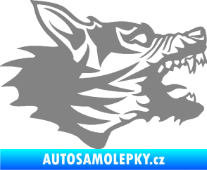 Samolepka Vlk 003 pravá šedá