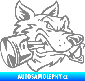 Samolepka Vlk 032 pravá moto s pístem šedá