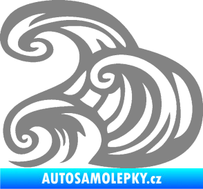 Samolepka Vlny 004 levá moře šedá