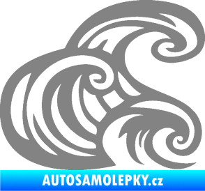 Samolepka Vlny 004 pravá moře šedá