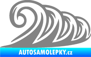 Samolepka Vlny 006 pravá moře šedá