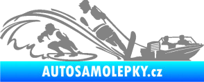 Samolepka Vodní lyžování a surf pravá šedá