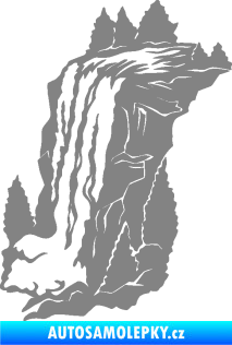 Samolepka Vodopád levá krajina šedá