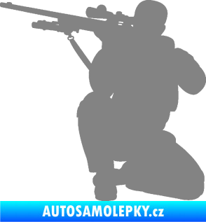 Samolepka Voják 010 levá sniper šedá