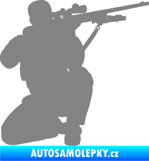 Samolepka Voják 010 pravá sniper šedá