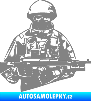 Samolepka Voják 013 pravá šedá