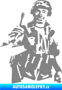 Samolepka Voják 014 pravá šedá