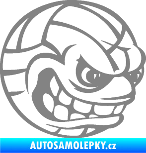 Samolepka Volejbalový míč 001 pravá s obličejem šedá