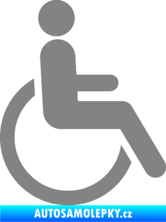 Samolepka Vozíčkář 002 invalida - pravá šedá