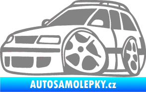 Samolepka VW Passat b6 karikatura levá šedá