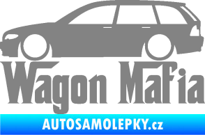 Samolepka Wagon Mafia 002 nápis s autem šedá