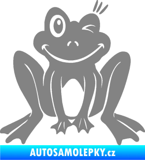 Samolepka Žába 010 pravá mrkající šedá