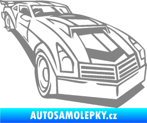 Samolepka Závodní auto 003 pravá šedá