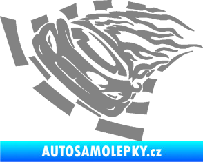 Samolepka Závodní auto 004 levá šedá