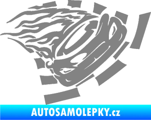 Samolepka Závodní auto 004 pravá šedá