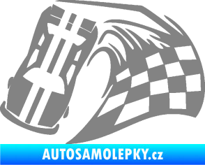Samolepka Závodní auto 005 levá šedá