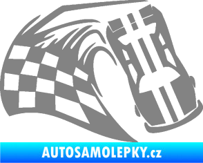 Samolepka Závodní auto 005 pravá šedá