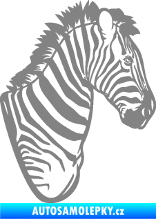 Samolepka Zebra 001 pravá hlava šedá