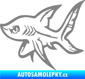 Samolepka Žralok 001 levá šedá