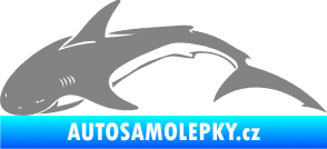 Samolepka Žralok 007 levá šedá