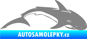 Samolepka Žralok 007 pravá šedá
