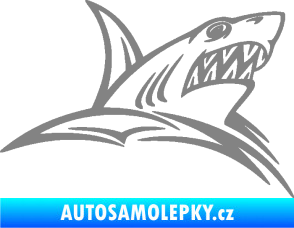 Samolepka Žralok 020 pravá v moři šedá