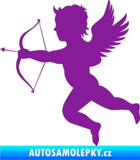 Samolepka Amor 001 levá cupid andílek fialová