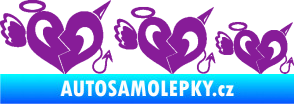 Samolepka Angel devil family 002 rodinka v autě fialová