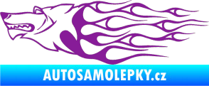Samolepka Animal flames 017 levá vlk fialová
