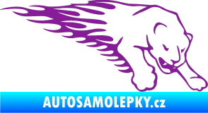 Samolepka Animal flames 020 pravá puma fialová
