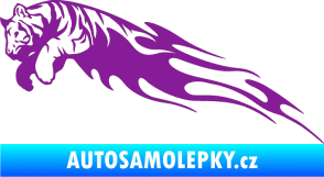Samolepka Animal flames 022 levá tygr fialová