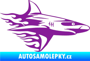 Samolepka Animal flames 031 pravá žralok fialová