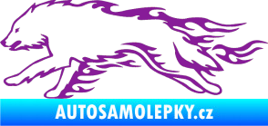 Samolepka Animal flames 032 levá vlk fialová