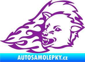Samolepka Animal flames 036 levá vlk fialová