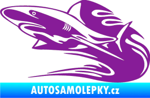 Samolepka Animal flames 037 levá žralok fialová
