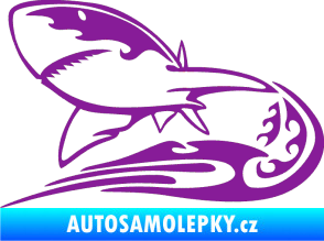Samolepka Animal flames 041 levá žralok fialová