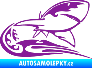 Samolepka Animal flames 041 pravá žralok fialová