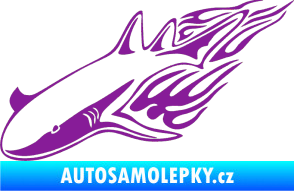 Samolepka Animal flames 048 levá žralok fialová