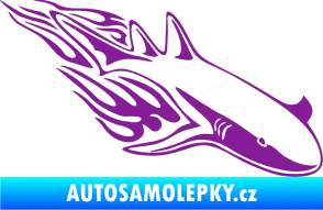 Samolepka Animal flames 048 pravá žralok fialová