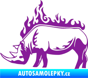 Samolepka Animal flames 049 levá nosorožec fialová