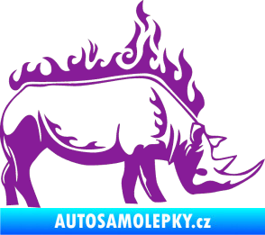 Samolepka Animal flames 049 pravá nosorožec fialová