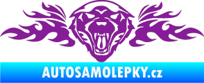 Samolepka Animal flames 058 levá vlk fialová