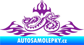Samolepka Animal flames 070 pravá zmije fialová