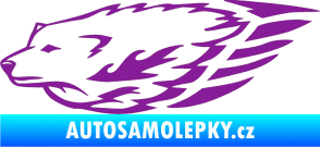 Samolepka Animal flames 078 levá  vlk fialová