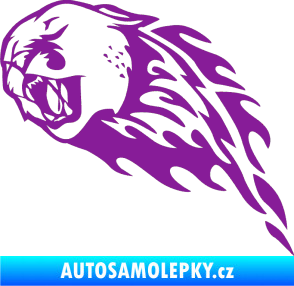 Samolepka Animal flames 083 levá puma fialová