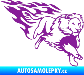 Samolepka Animal flames 087 pravá lev fialová