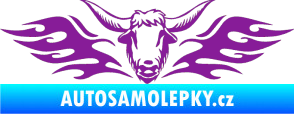 Samolepka Animal flames 098 levá býk fialová