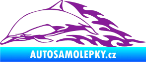 Samolepka Animal flames 099 levá delfín fialová