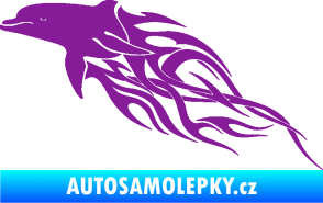 Samolepka Animal flames 102 levá delfín fialová
