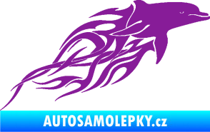 Samolepka Animal flames 102 pravá delfín fialová